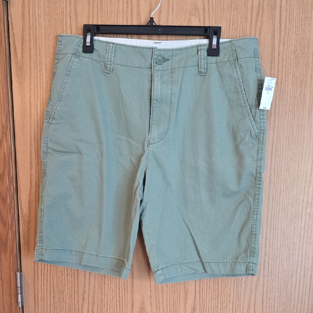 Old Navy Green Flat Front Shorts